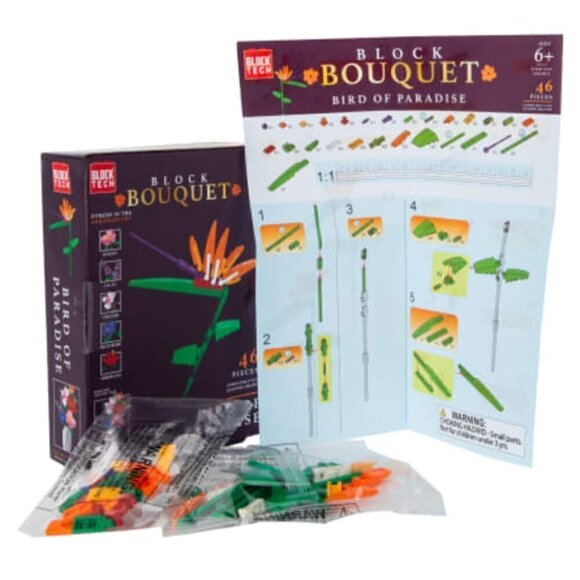 Block Tech Flower Bird of Paradise NWT Botanical Faux Plant Puzzle Mother’s Day - Picture 3 of 7